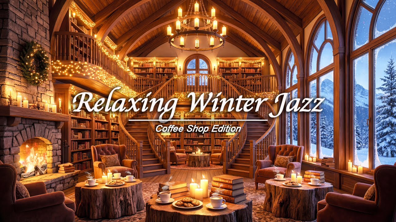 Library Coffee Shop Ambience with Smooth Jazz Music for Relaxing, Studying and Working