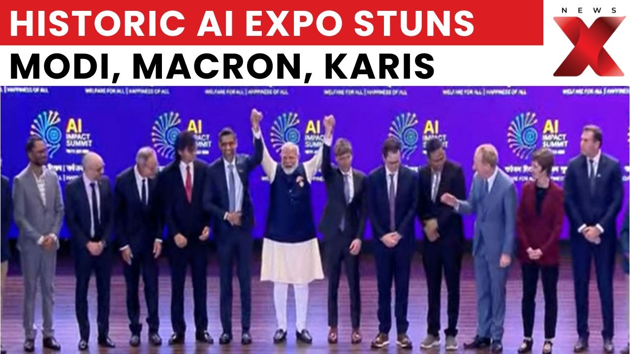 PM Modi, Macron, Karis Visit AI Impact Summit Expo at Bharat Mandapam in Delhi | NewsX