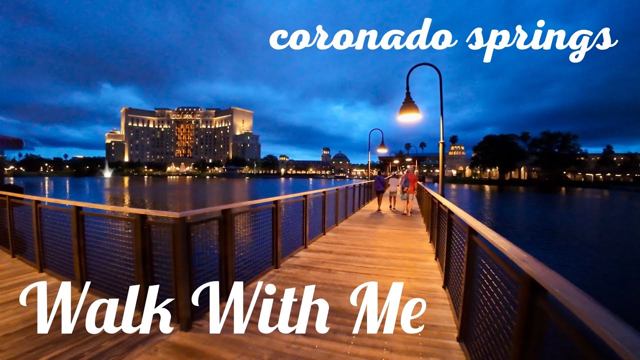 Walk With Me Across A Rainy Coronado Springs At Sunset / Walt Disney World Resort In 4k