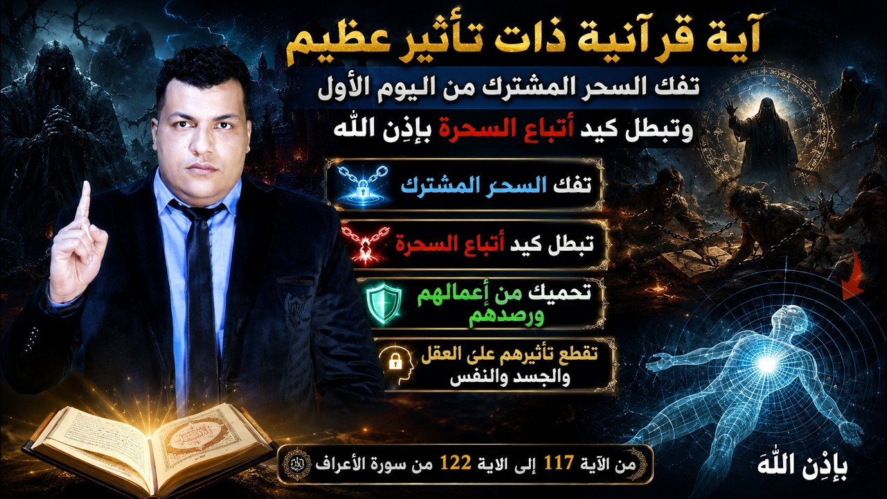 اية من كتاب الله لها تأثير خارق وتفك السحر المشترك وسحر الروح من اليوم الأول وتقضى على أتباع السحرة