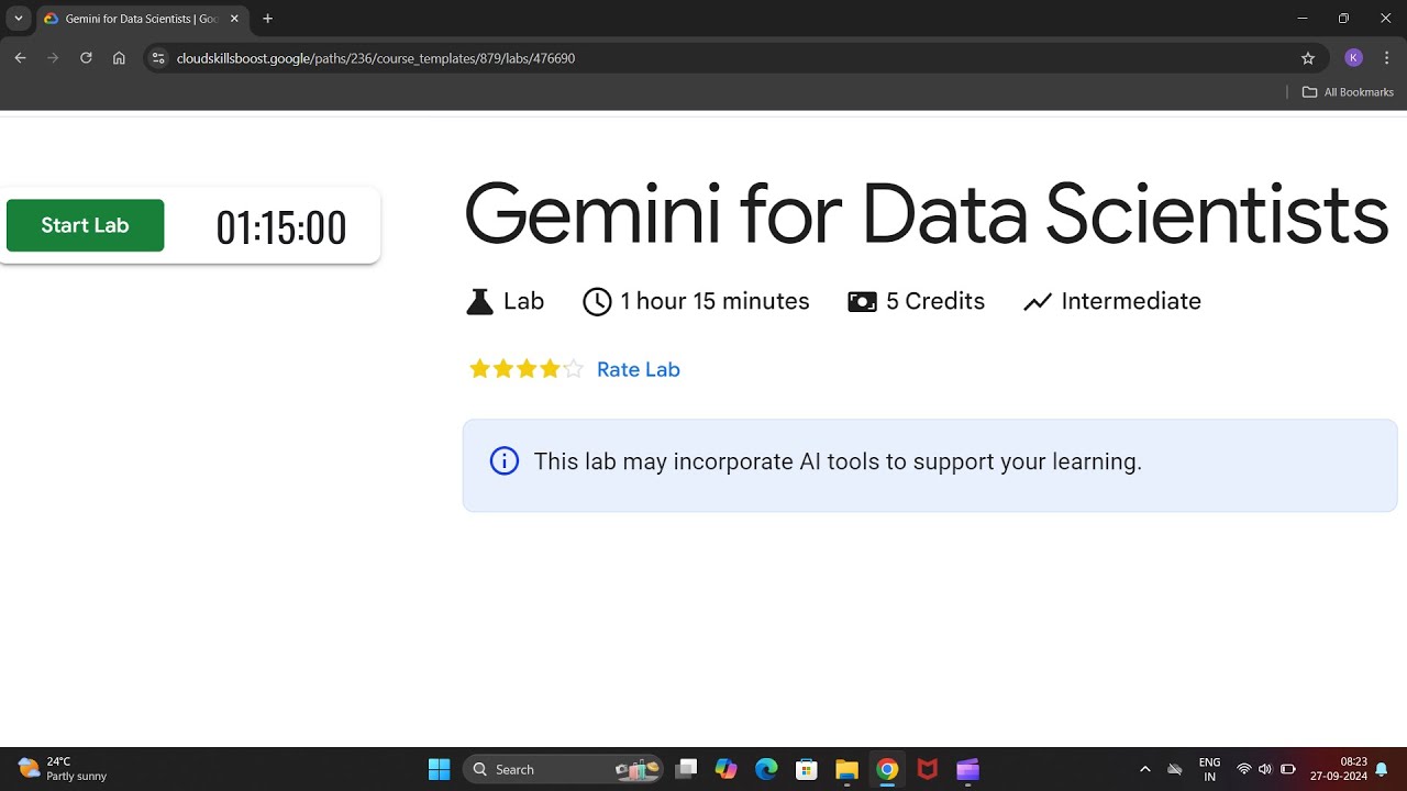 Gemini for Data Scientists intermediate lab