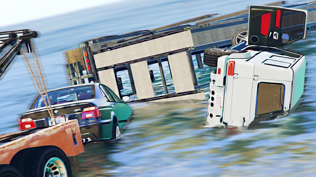 Реальная Жизнь в GTA 5 - АВТОВОЗ В ОКЕАНЕ С ДОРОГИМИ МАШИНАМИ. УТОПЛЕННЫЙ ГЕЛИК AMG, C63AMG, BMW M5