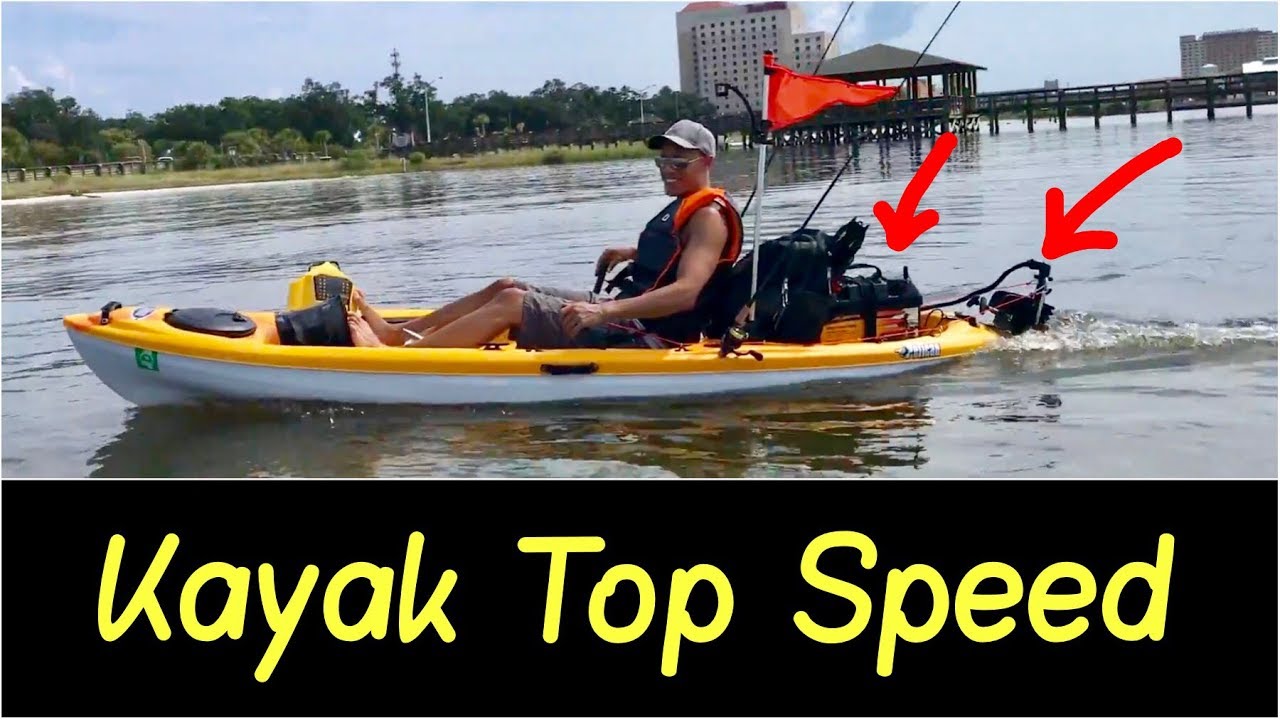 ✅Motorized Kayak Top Speed Test | 🚩30lb Thrust Motor on 10' Pelican Setup with A Speed Controller