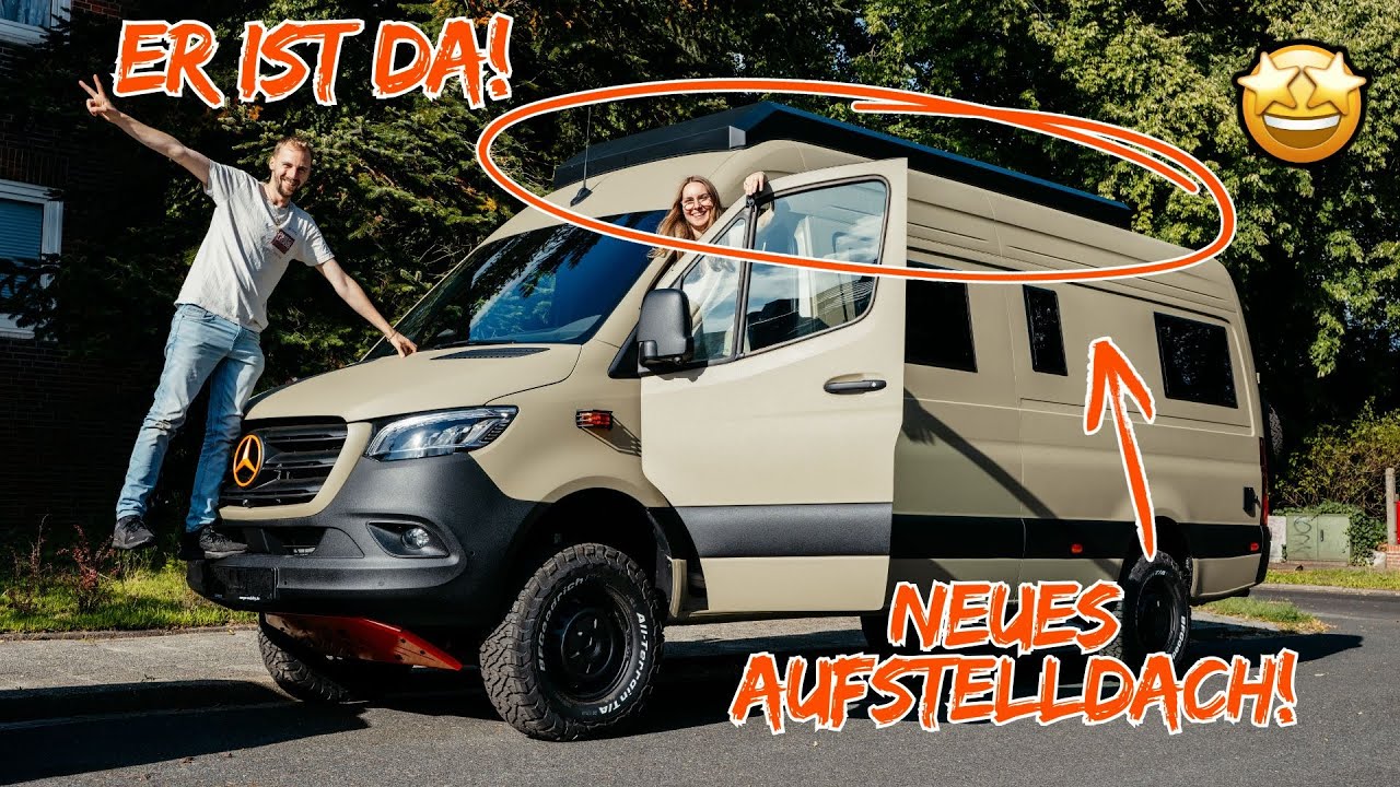Endlich geliefert: Unser Allrad-Sprinter mit neuem AUFSTELLDACH! 🤩  Erster Test und Fail! 🤣 #vanlife