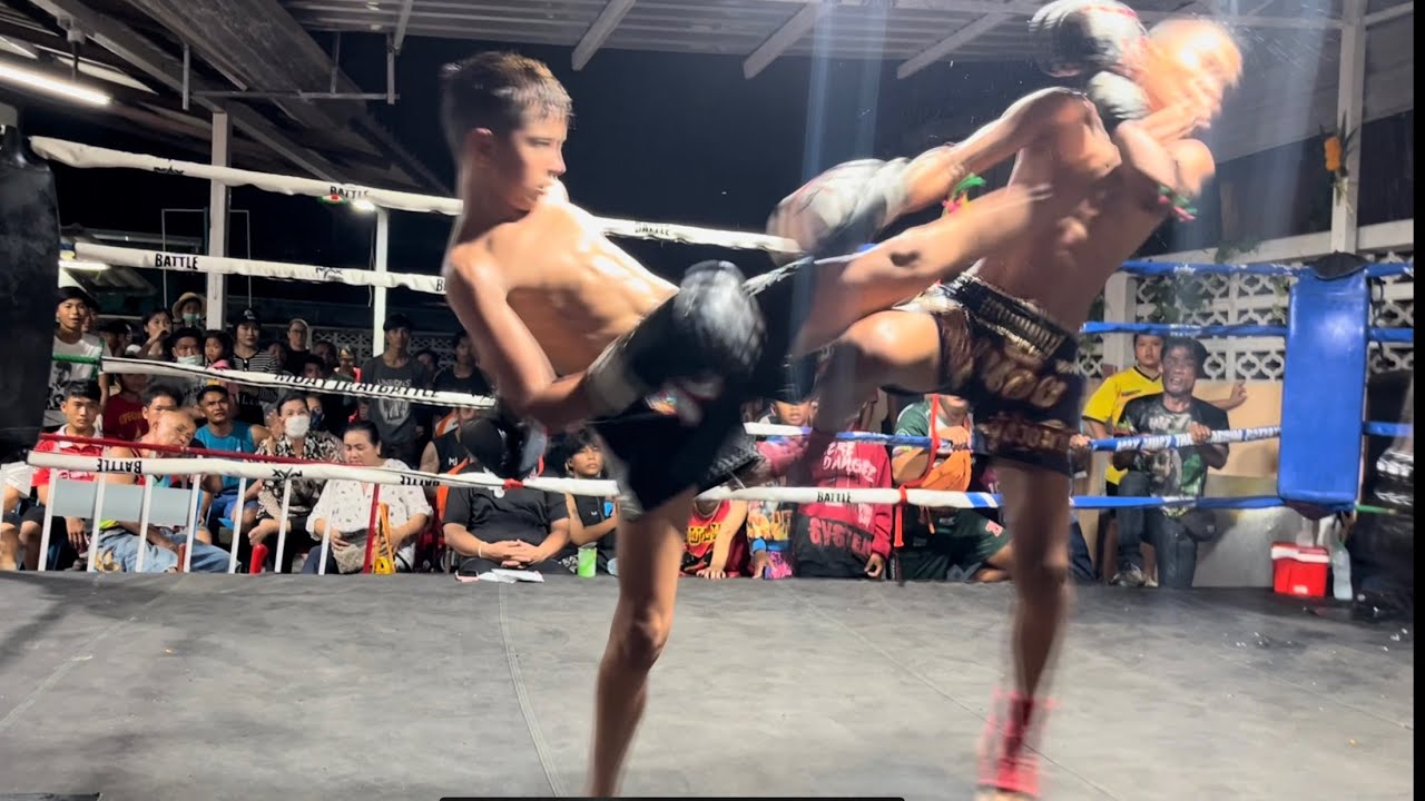Ethan vs. DanPayak: Muay Thai fight for the 32kg belt in Pattaya, Thailand, on August 3, 2024.