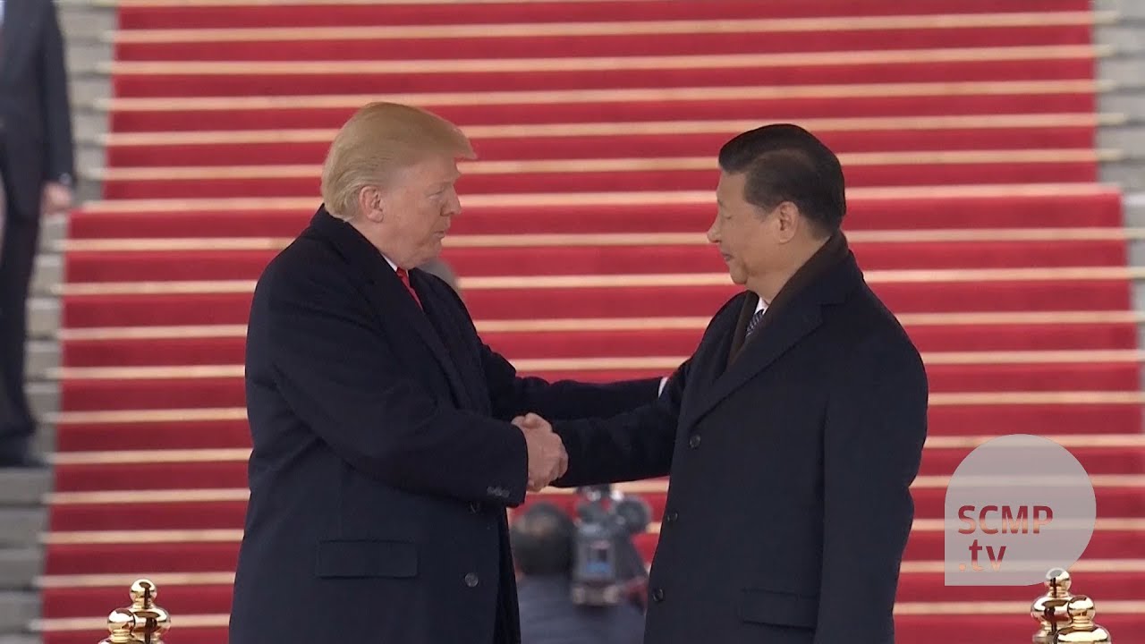 Leaders of China and the US meet in the Great Hall of the People