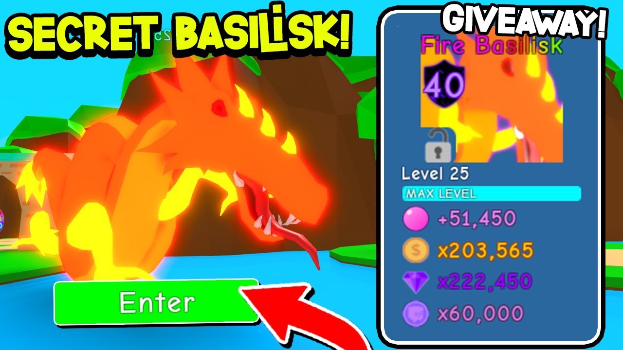 SECRET PET OPENING + BASILISK PET GIVEAWAY In Roblox Bubble Gum Simulator!