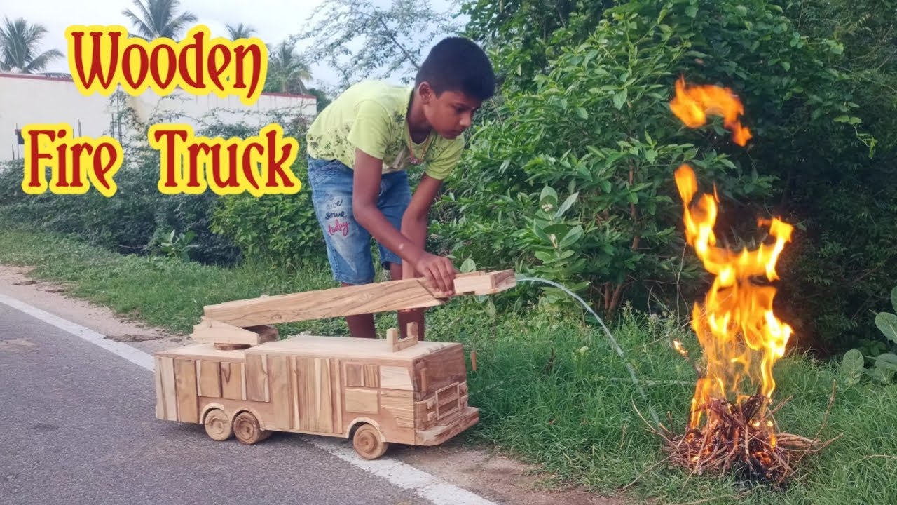 How To Make wooden Rescue Fire Truck #firetruck #modeling #3dmodel #rescue