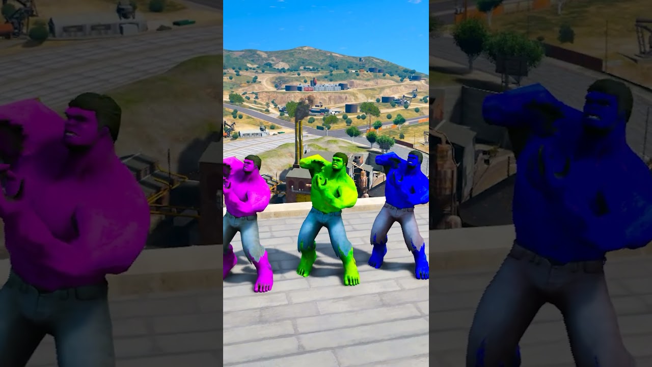 Hulk Color VS Evil Red Hulk Which Random Team Will Win 100% 😈😈 #shorts #gta5 #hulk