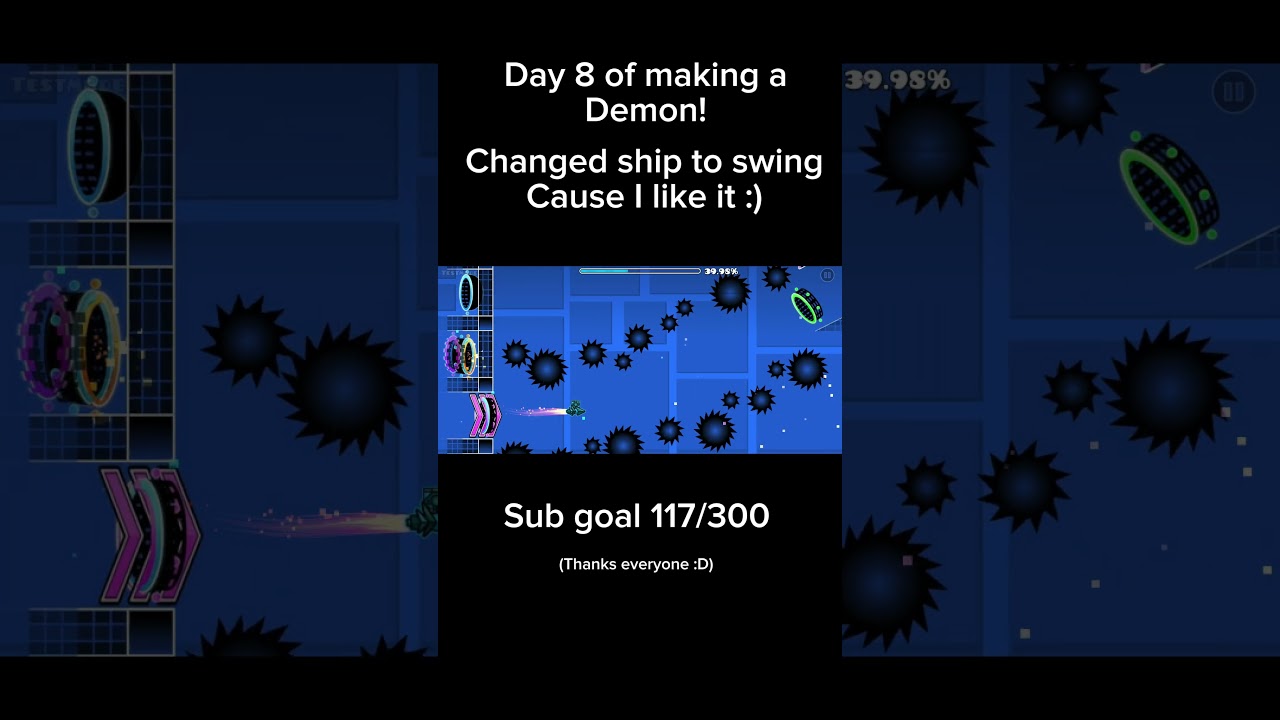 Day 8 of making a demon!!!!!!!!! #geometrydash #gd #leveldesign #leveleditor