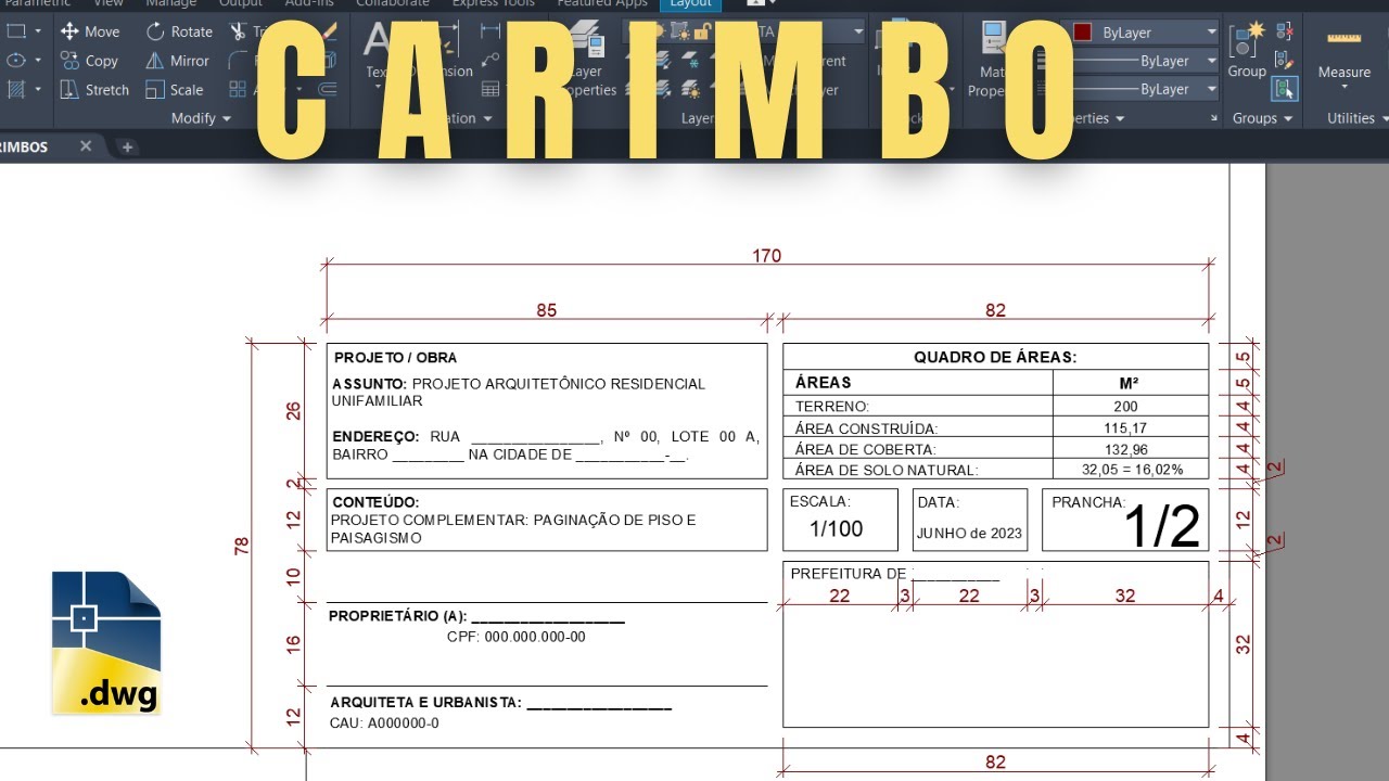 Como Fazer um CARIMBO / LEGENDA do seu PROJETO ???