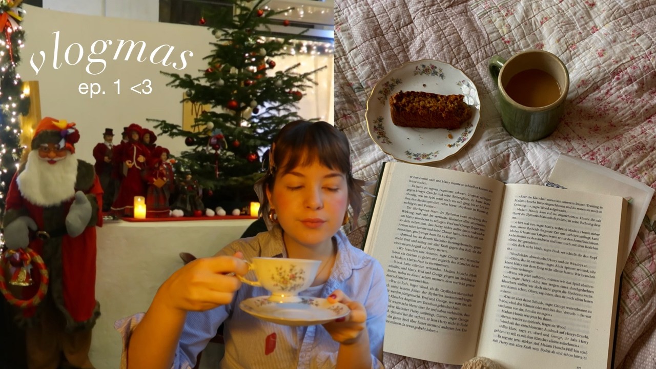 рождественский рынок и книжный киоск.