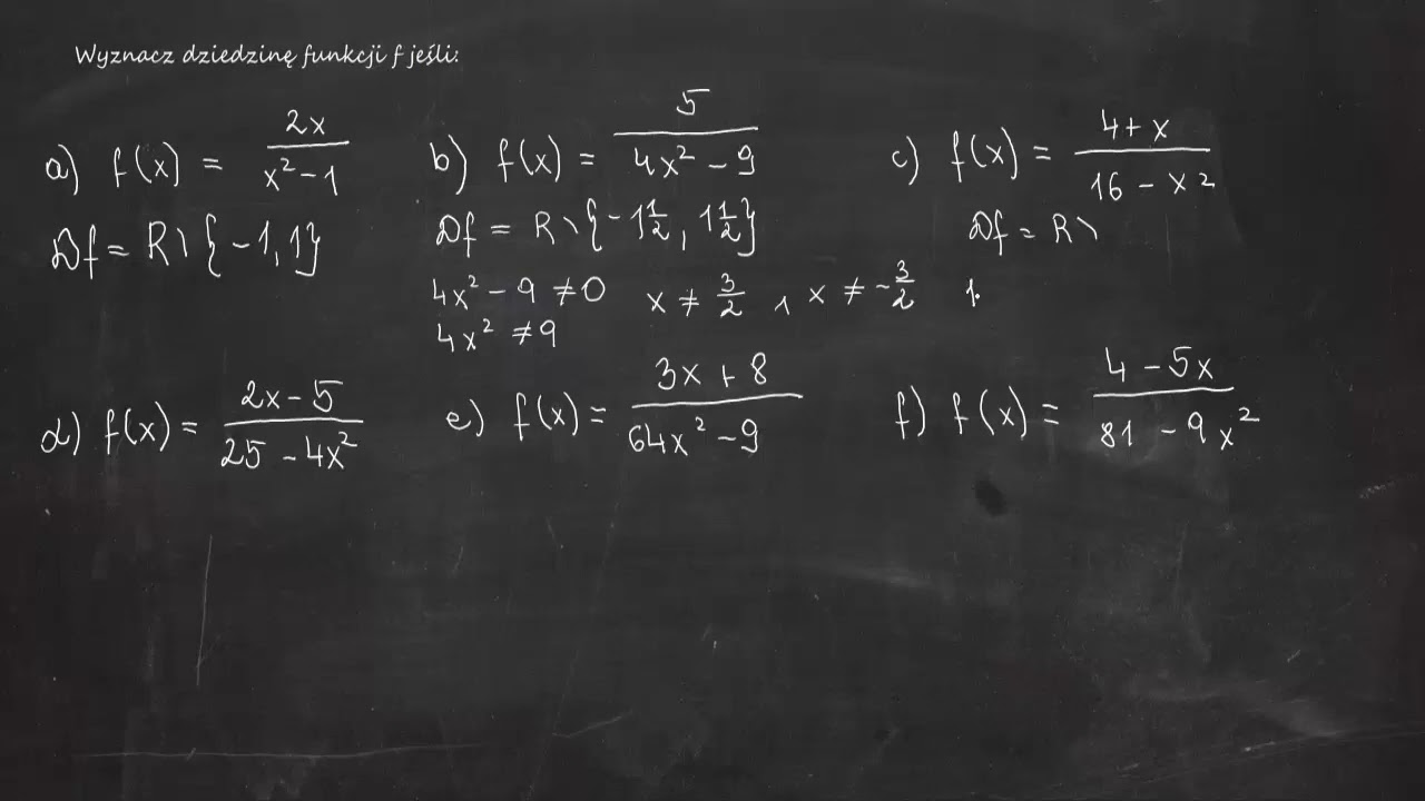 3.48 Wyznacz dziedzinę funkcji f jeśli: a) f(x) = 2x/x^2 - 1