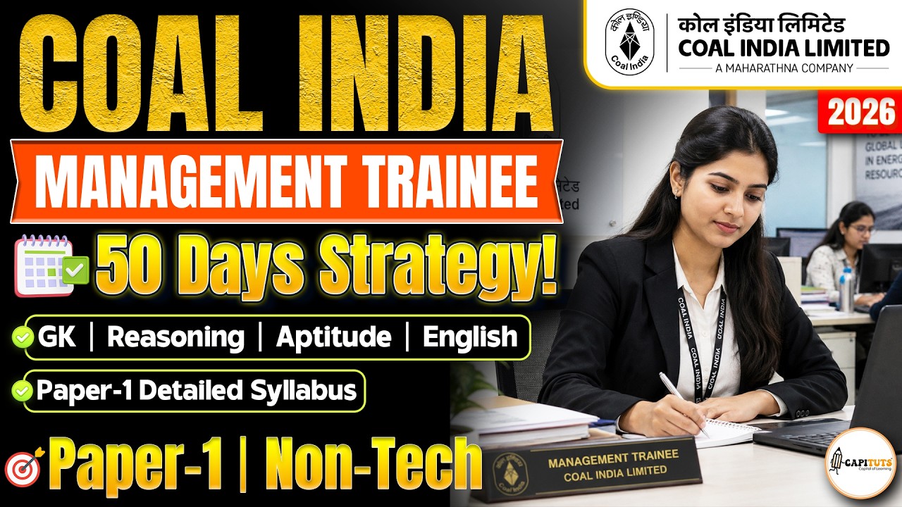 Coal India MT 2026 Non-Tech Preparation Strategy | 🔥Paper-1 Complete Roadmap & Syllabus