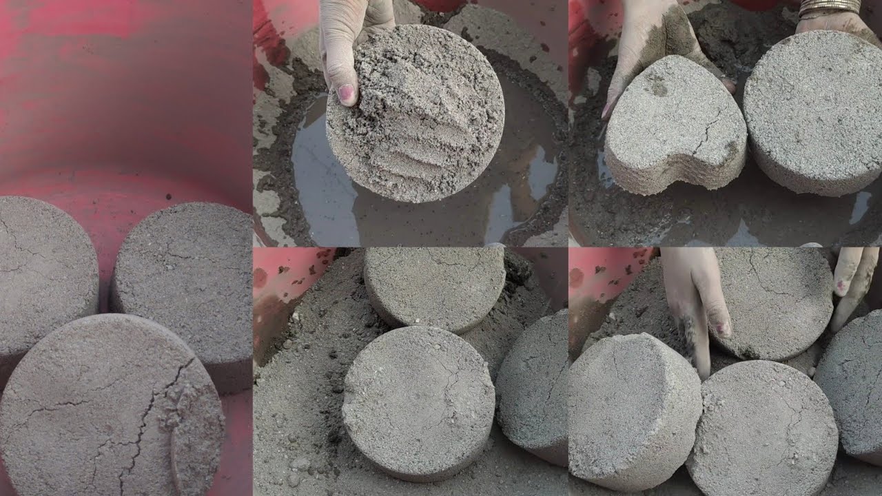 Grainy gritty sand cement dry and water 💦 crumbling by Sa Asmr