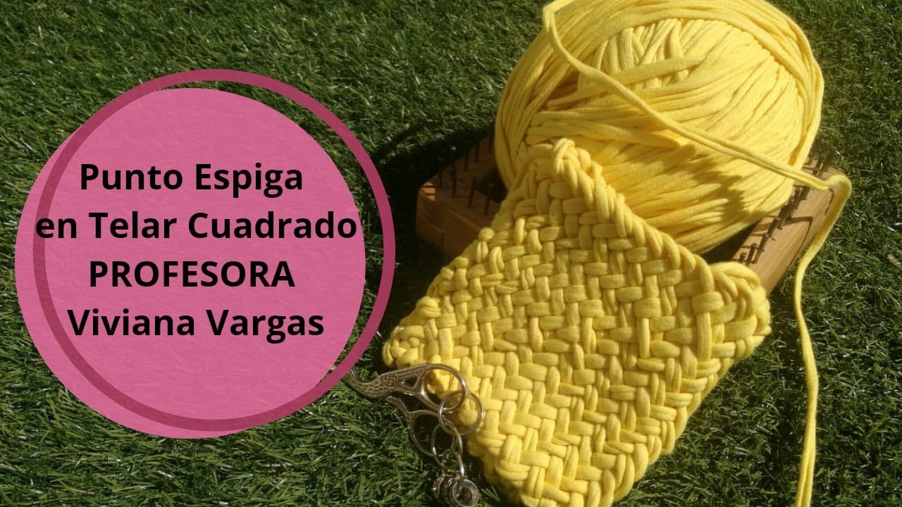 Punto Espiga en Telar Cuadrado