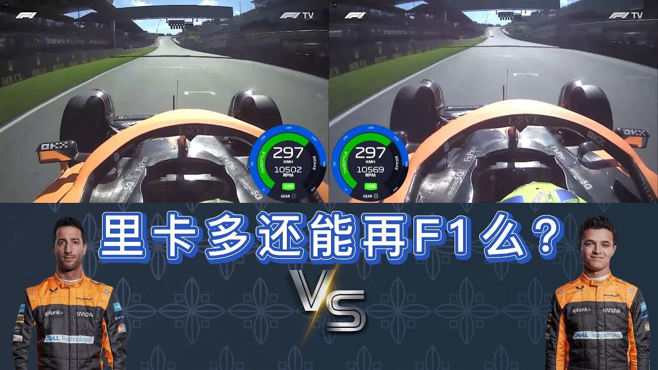 里卡多对比诺里斯，冠军级车手成绩为何这么差？比得过自己队友么？