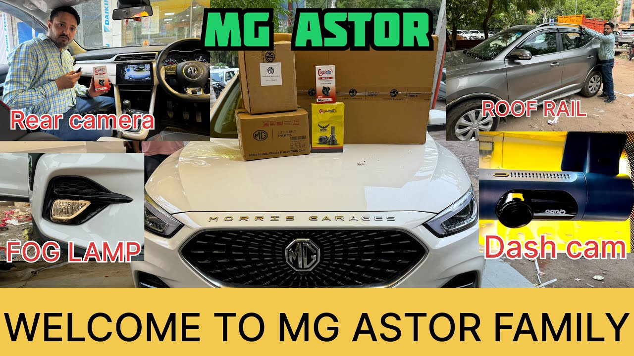 MG ASTOR FOG LAMP PARCEL TRAY SEAT COVERS CAMERA SPEAKERS & ROOF RAIL INSTALLATION VIDEO 9818935777