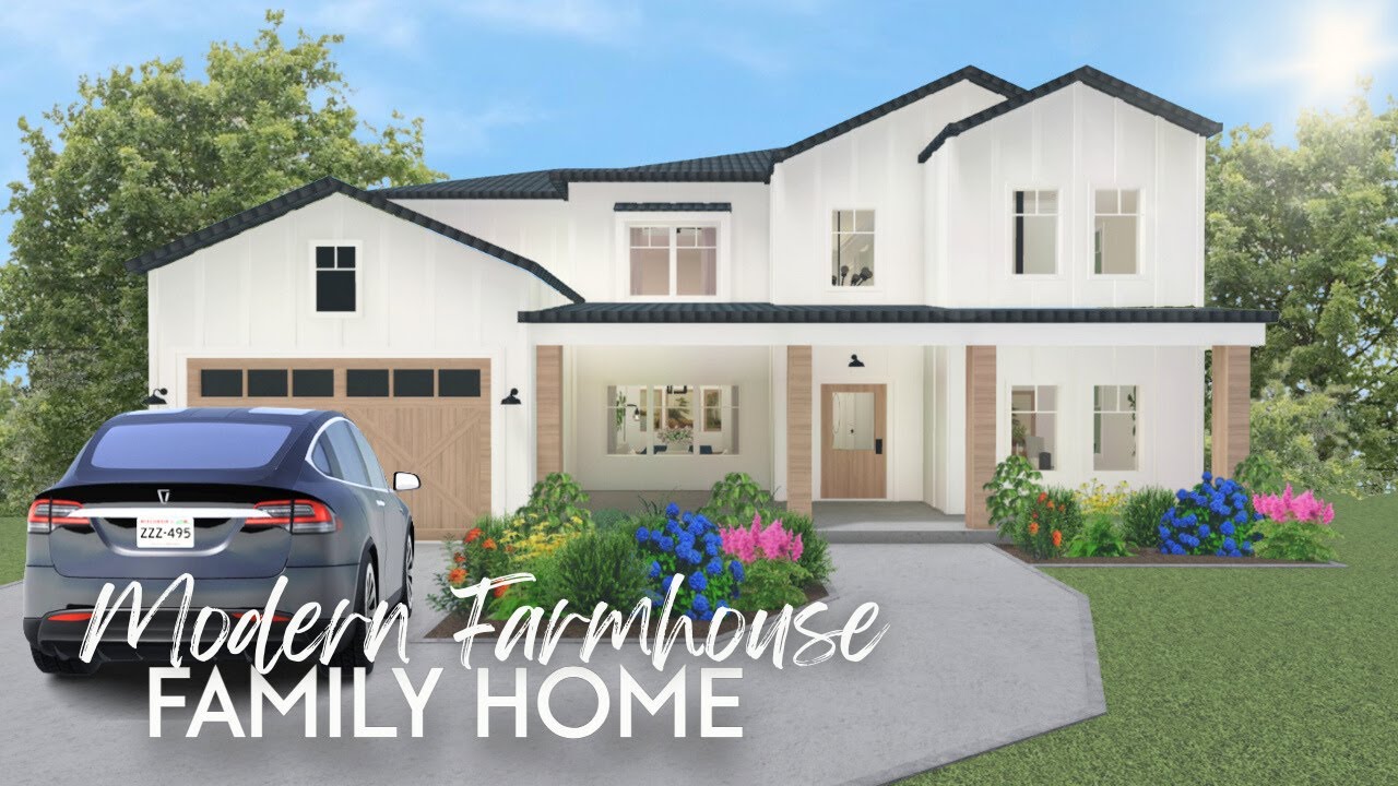 modern farmhouse family home | speedbuild + tour | 444k | bloxburg 🌿