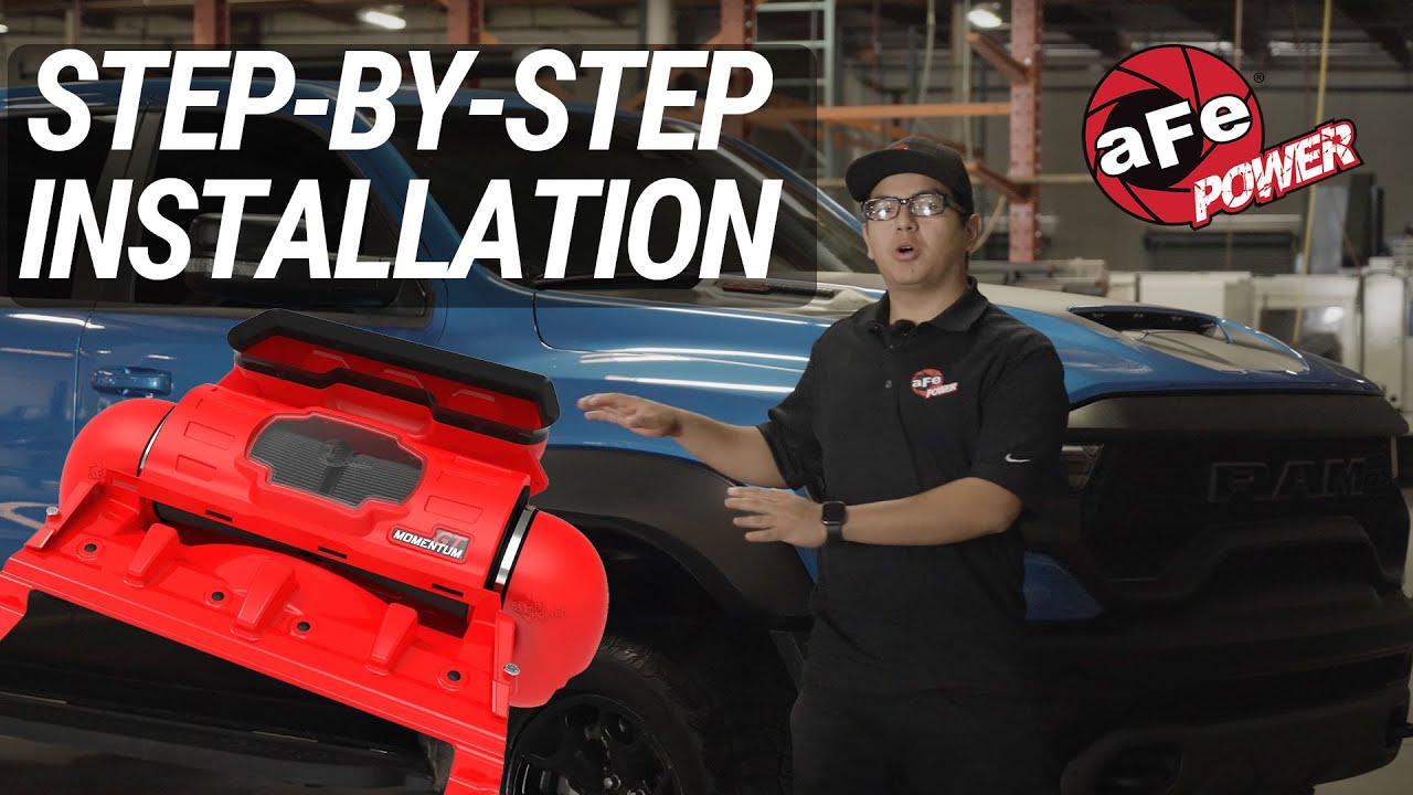 RAM TRX aFe POWER RED MOMENTUM GT COLD AIR INTAKE Unboxing, Installation, & Sound