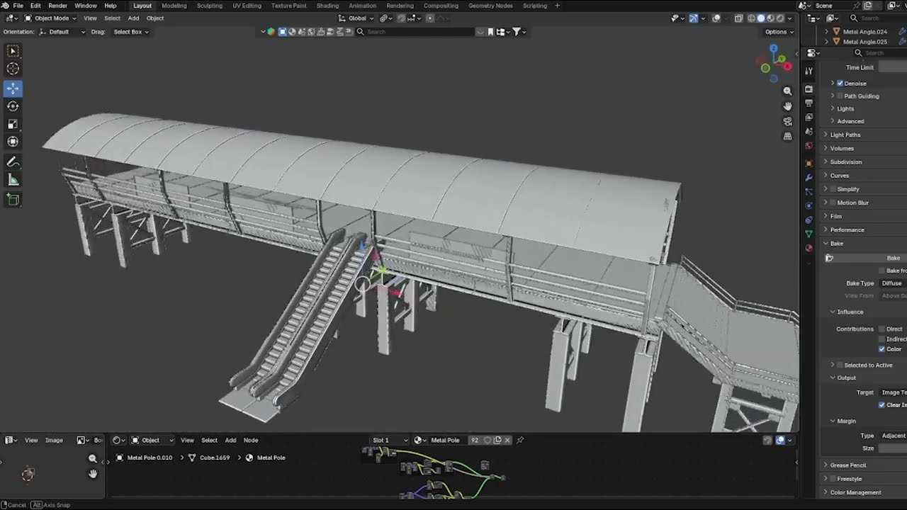 Making a Railway Foot Overbridge for my PC Horror Game! 🚂 (Blender to
