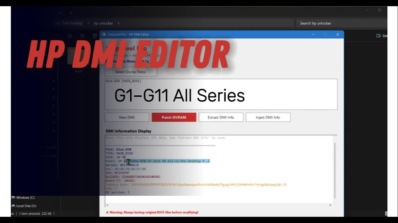 Free HP DMI Editor & BIOS Password Remover 2026 – Works on 16MB & 32MB Chips!