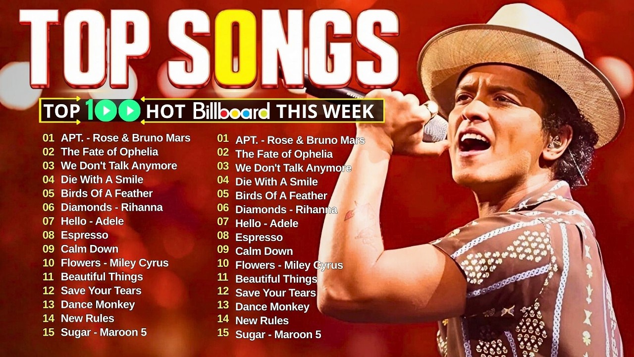 Billboard Hot 100🍁Spotify Playlist 2025🎶 Bruno Mars, Ed Sheeran, Justin Bieber, Maroon 5, Rihanna