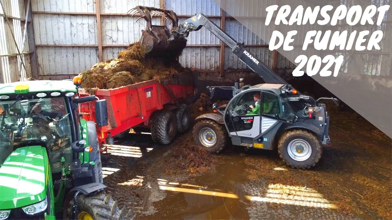 Transport de fumier à Abbaretz (44) | John Deere 6130R & Thievin TL 140-59 | Kramer KT356 Black