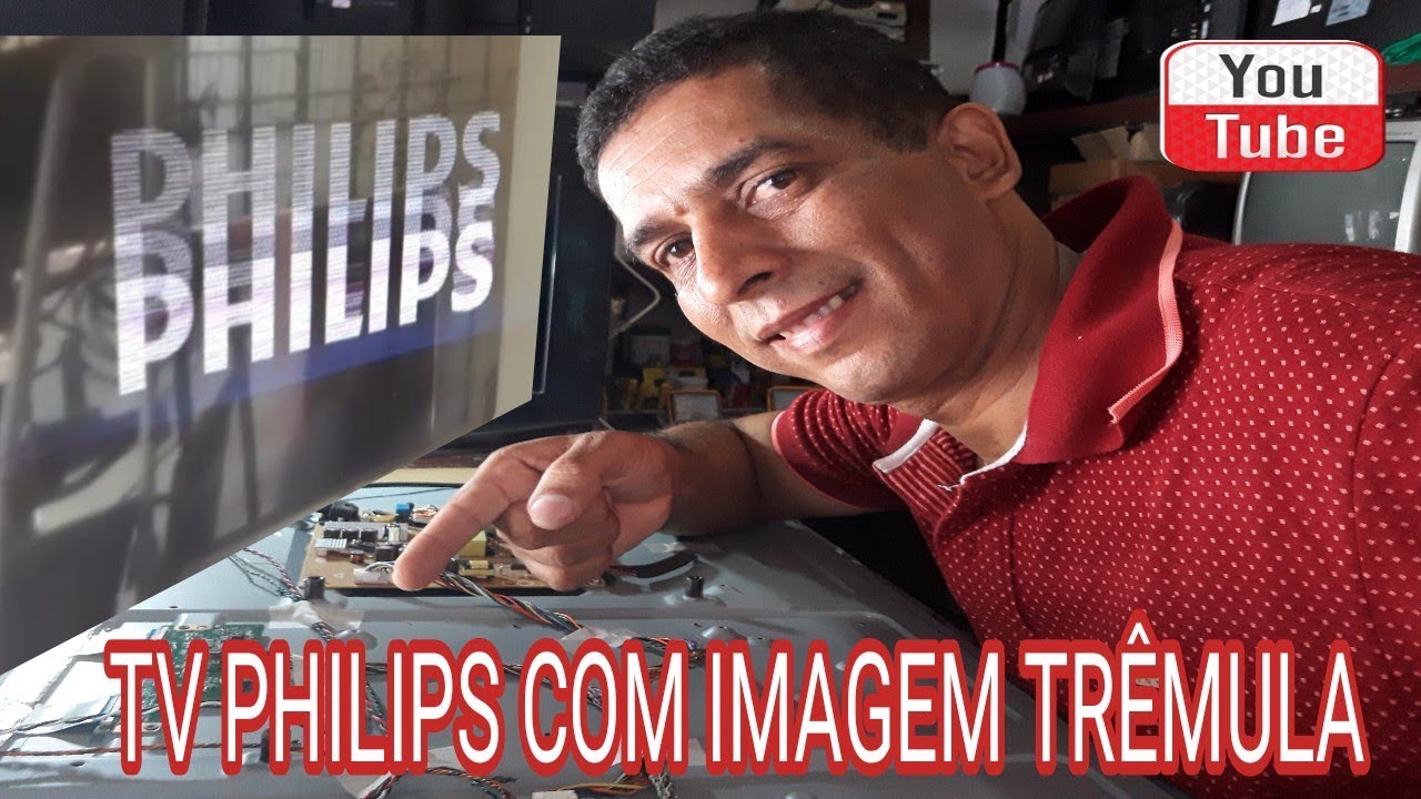 TV Philips led com imagem trêmula