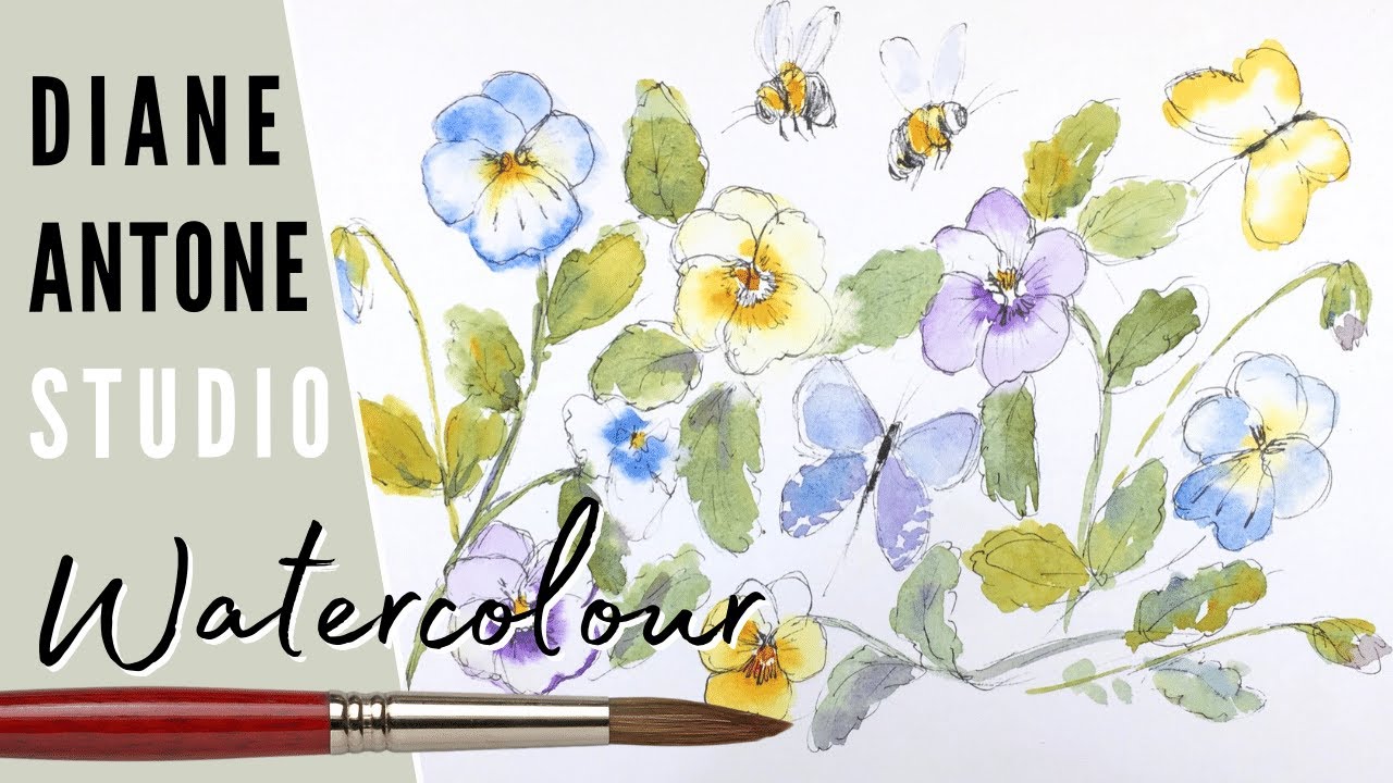 Bringing life to your first florals - add a bumble bee to pansies using my simple trick!