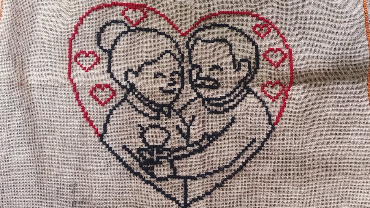 Couple Cross stitch design part-2 (I want to grow old with you) #asondesign #handmadedesign 