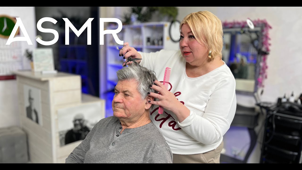 💇‍♂️(ASMR) Wash and haircut for an older gentleman 