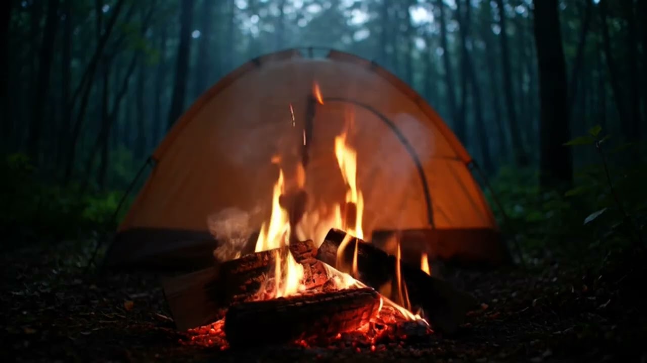 🔥 Sleep Instantly in 5 Minutes! Cozy Campfire Night in the Deep Forest | Relaxing ASMR Fire Sounds