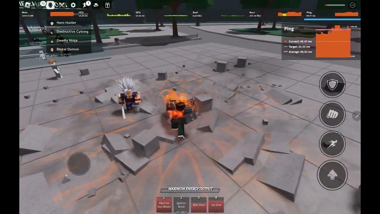 Roblox The Strongest Battlegrounds Is Intense Samsung Tab S9+ Max Graphics