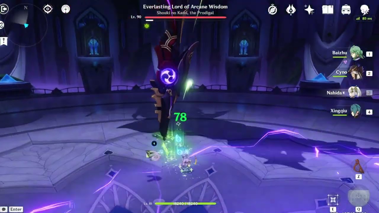 hyperbloom cyno (baizhu & nahida) vs scaramouche