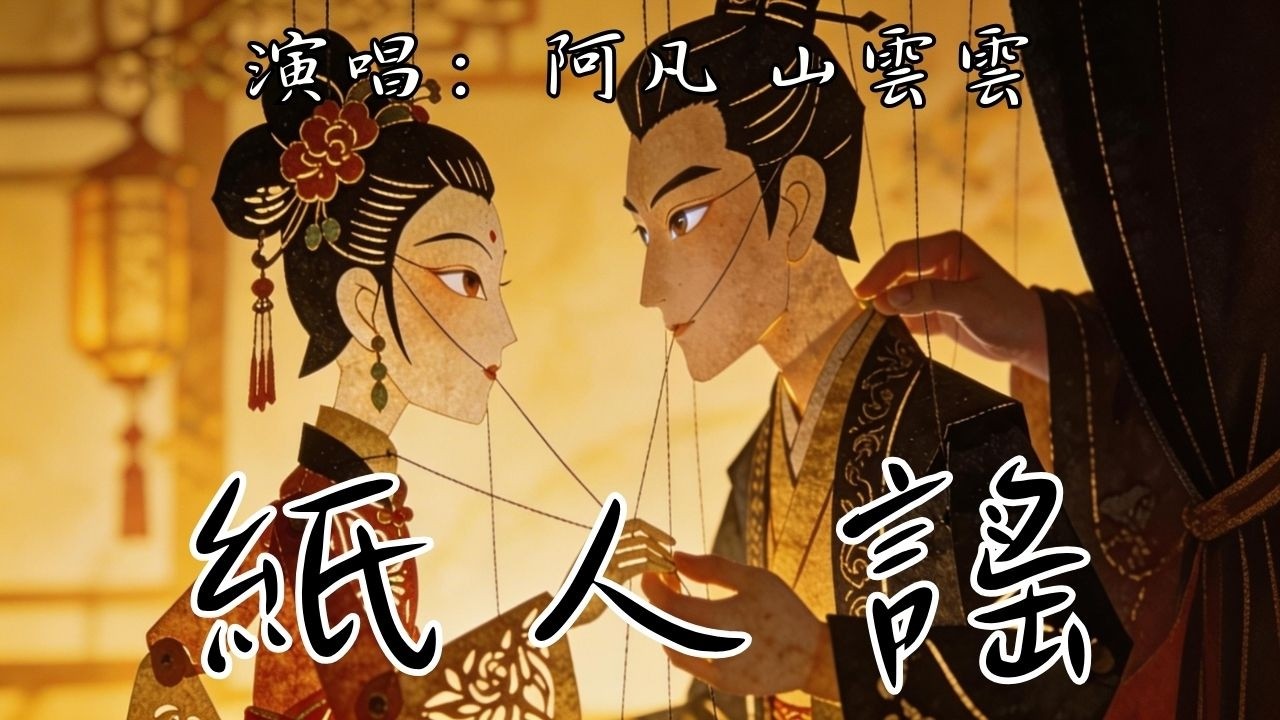 紙人謠 - 阿凡 山雲雲『誰說我無魂無畏 偏為你甘願沉淪燭影搖紅深 一紙描摹半生』【動態歌詞MV】抖音歌曲2026 #music #mv #lyrics