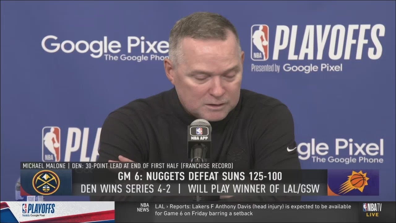 Michael Malone Postgame Interview | Denver Nuggets blowout Phoenix Suns 125-100