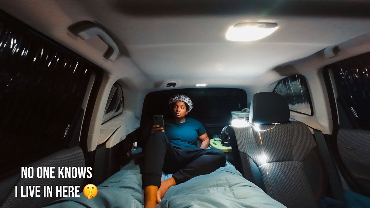 Living In A Subaru||Stealth Camping In A Parking Garage|No One Suspects A Thing ￼