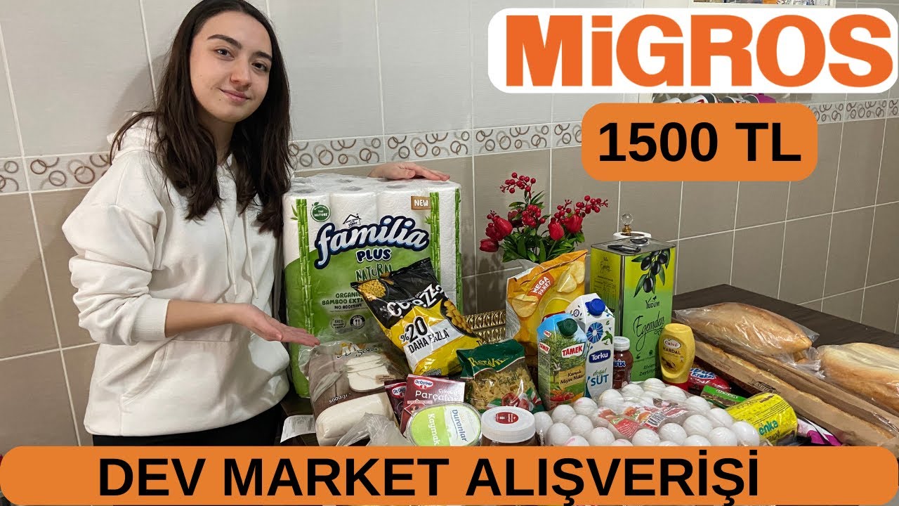 DEV MARKET ALIŞVERİŞİ✨ MİGROS'A GİTTİK🥳 1500 TL TUTTU😲 #migros #alışveriş