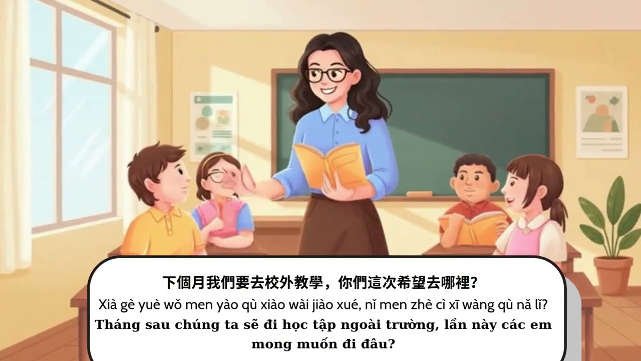 Giáo trình 向前走 | Quyển 4 | Bài 11:  校外教學 [Xiào wài jiào xué] Hoạt động học tập ngoài trường