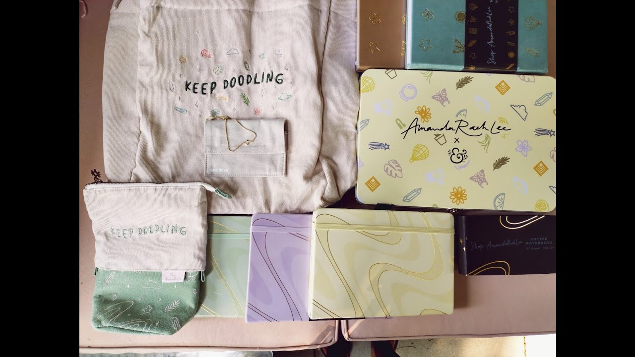 AmandaRachLee Collection 2022 Unboxing - Notebooks, tote bag, pencil case, pens, bracelet