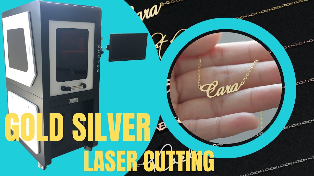0.5mm gold laser cutting machine | Colgante de nombre cortado con láser de 50w 60w 100w
