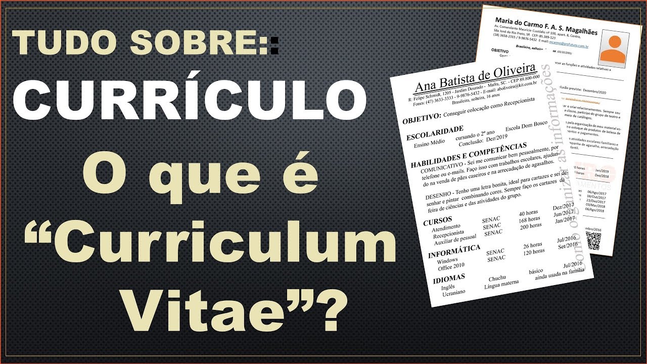 O que &eacute; Curriculum Vitae s&eacute;rie tudo sobre curr&iacute;culo n01