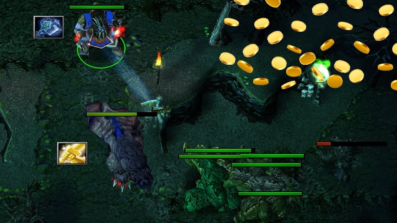 DOTA LONE DRUID LEVEL 1 JUNGLE FAST FARM: RADIANCE & MJOLLNIR