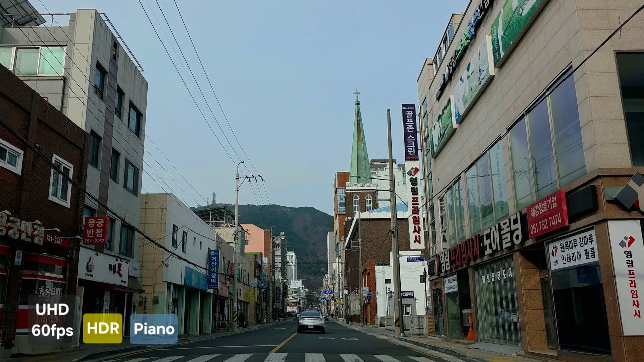 부산 수영구 흐린 오후 드라이브 | Cloudy Afternoon Drive in Suyeong, Busan | 感性ピアノ 힐링 Piano BGM