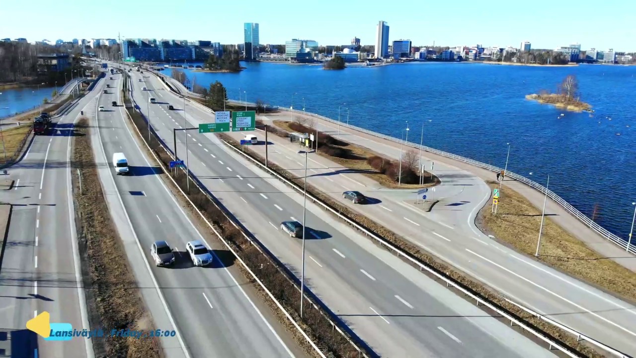 Empty streets of Helsinki, Finland  During Corona crisis   24.04.2020 ( drone kuva)