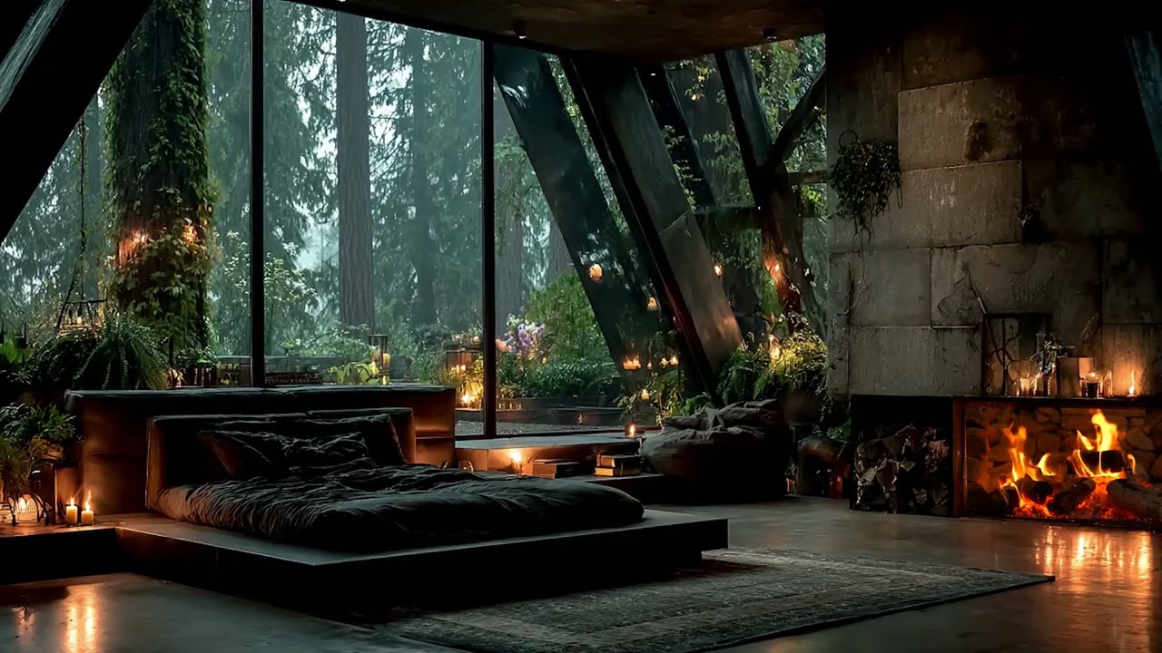 Soothing Fireplace and Rainfall Sounds for Mental Health, Deep Sleep, and Daily Relaxation
