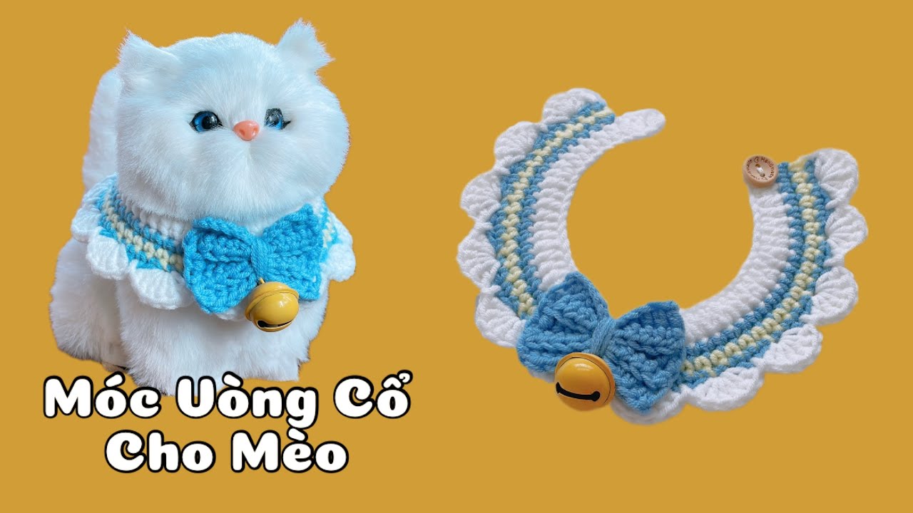 Crochet pet collar | Mẫu 6| Móc vòng cổ cho mèo