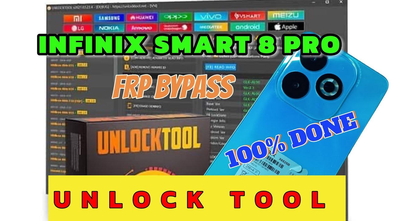 INFINIX SMART 8 PRO ( X6525B ) FRP BYPASS ( META ) UNLOCK TOOL 100% DONE #foryou #frp #unlocktool 