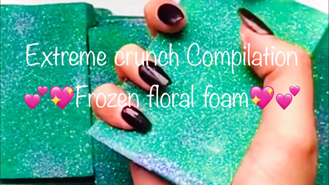 Extremely crunchy frozen floral foam🥶💖compilation |asmr| cold crunch|